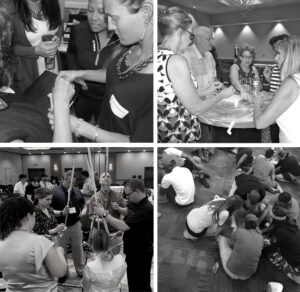 Multiple images of corporate training events